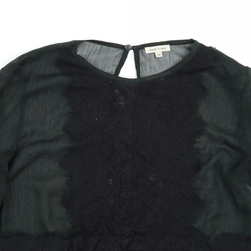 Riverisland Womens Green   Basic T-Shirt Size 10