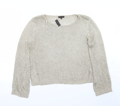 Additional front view of Limited Edition women’s gold jumper, size UK 18