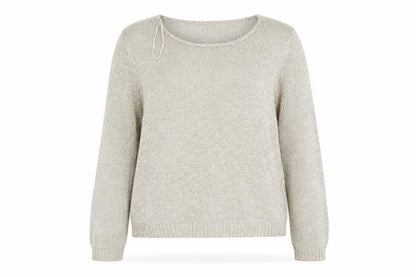 Front view of Limited Edition women’s gold jumper, size UK 18