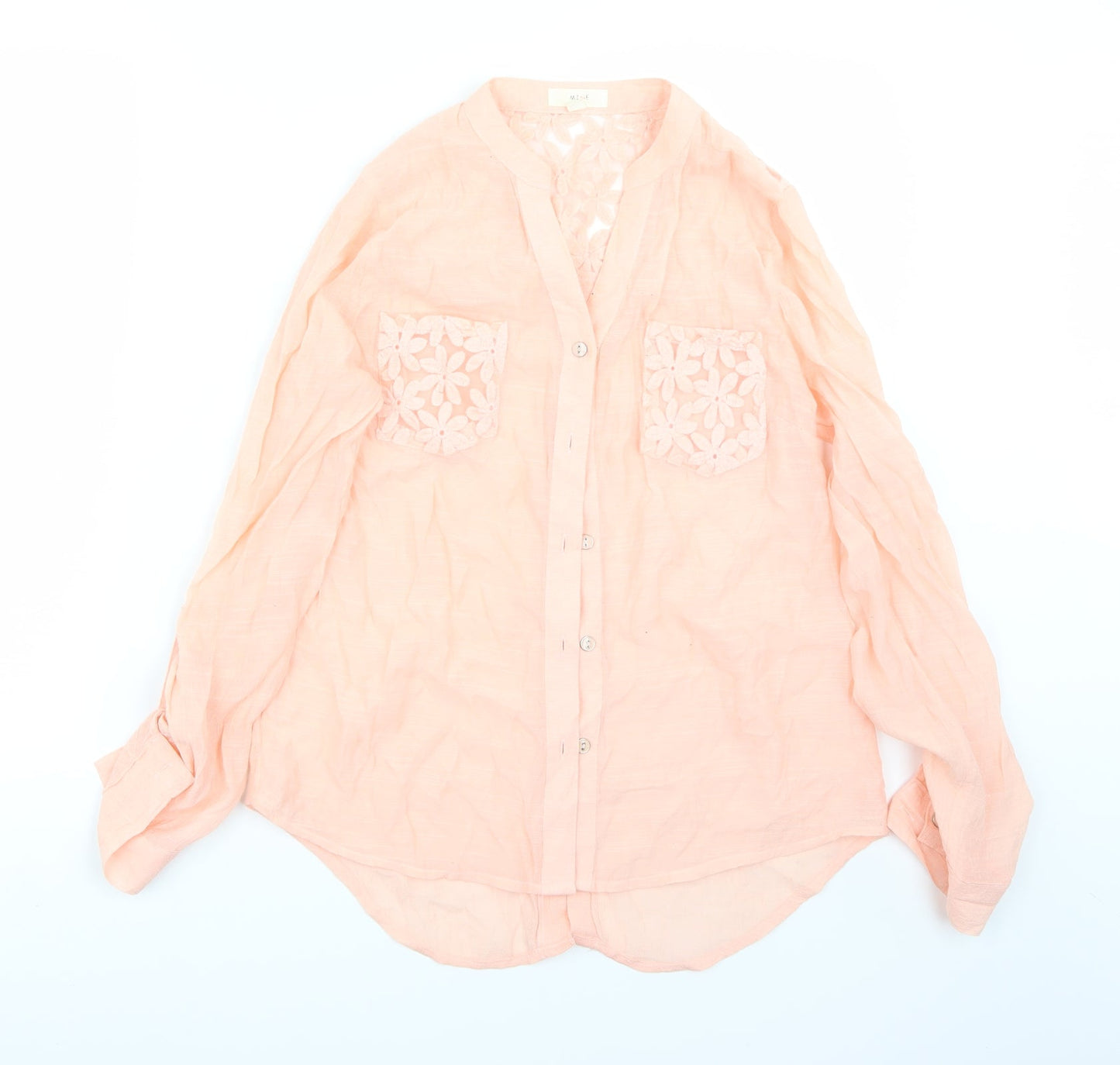 Mine  Womens Orange   Basic Button-Up Size S