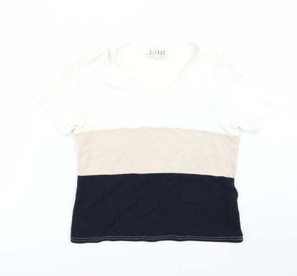 Additional front view of Citrus women’s beige basic t-shirt, size UK 12