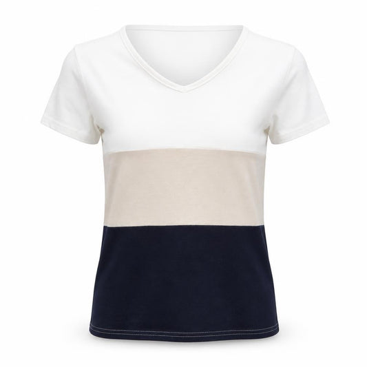 Front view of Citrus women’s beige basic t-shirt, size UK 12