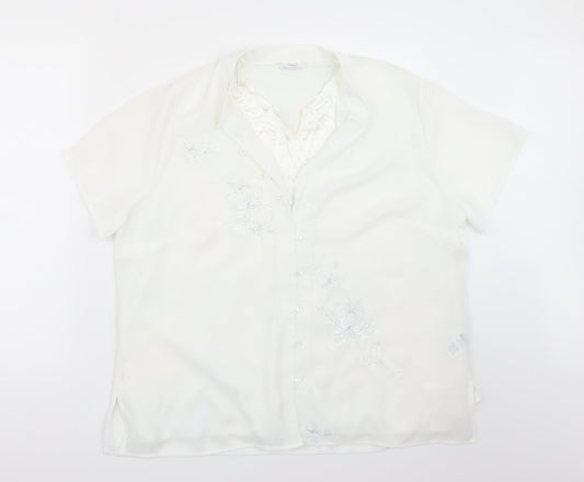 Marks and Spencer Womens White   Basic Button-Up Size 18