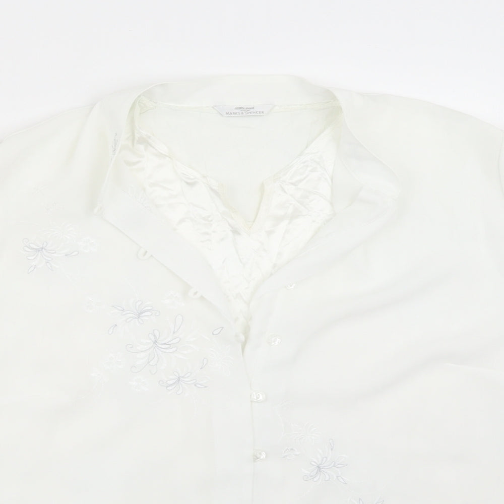 Marks and Spencer Womens White   Basic Button-Up Size 18