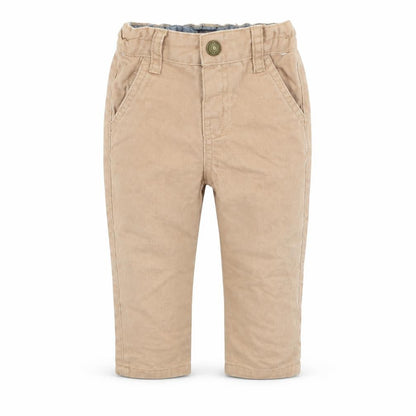 Front view of Denim & Co. girls’ brown capri jeans, size 9-12, months