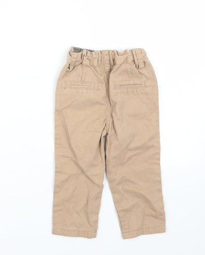 Back view of Denim & Co. girls’ brown capri jeans, size 9-12, months