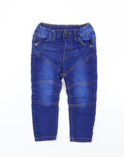 Additional front view of So cute Baby Blue Capri Jeans, size 12-18, Months
