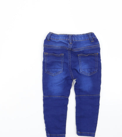 Back view of So cute Baby Blue Capri Jeans, size 12-18, Months
