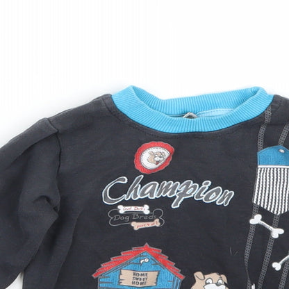 Close-up detail of CEB Baby Grey Basic T-Shirt, size 24, Months