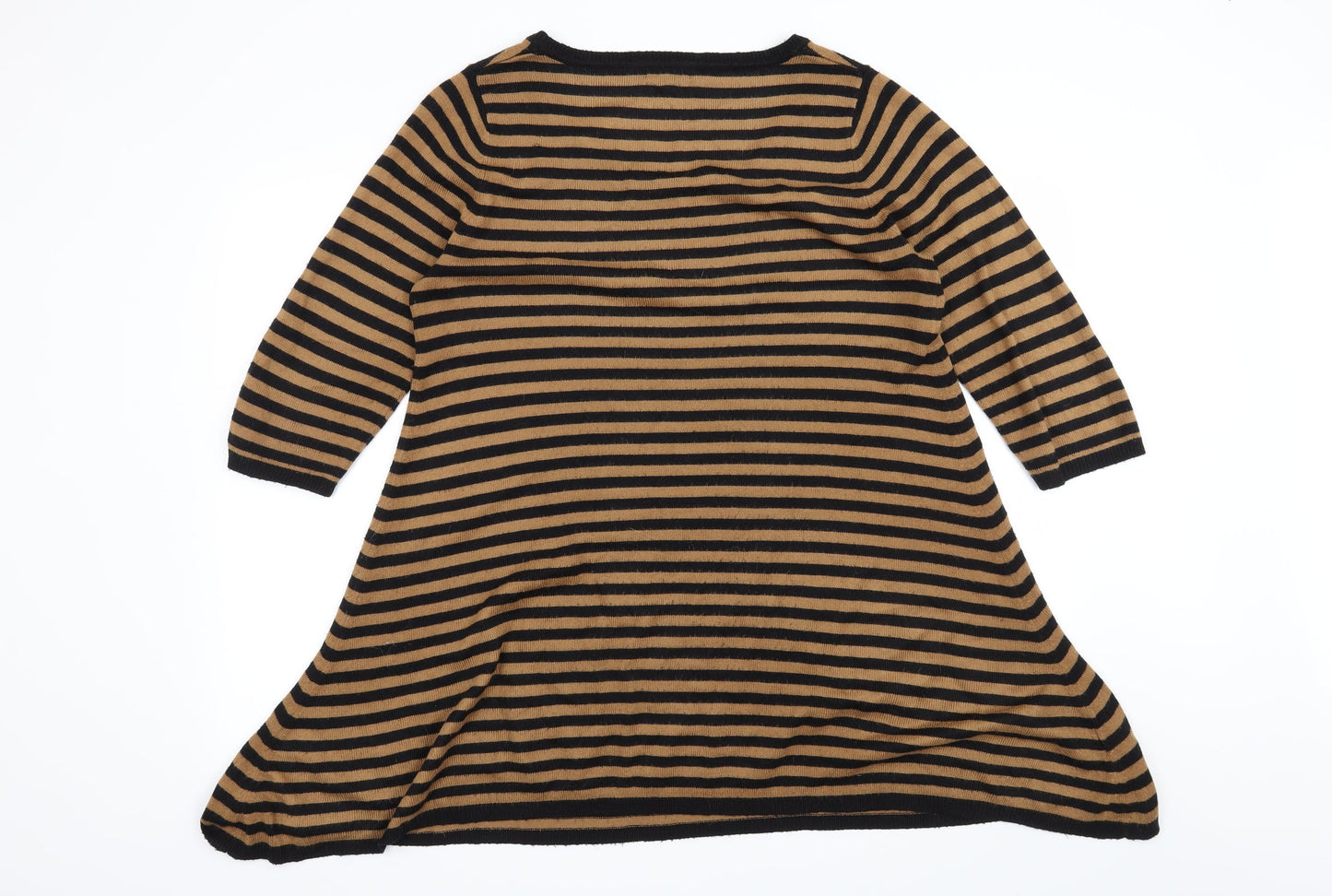 Papaya Womens Brown Striped  Pullover Jumper Size 12