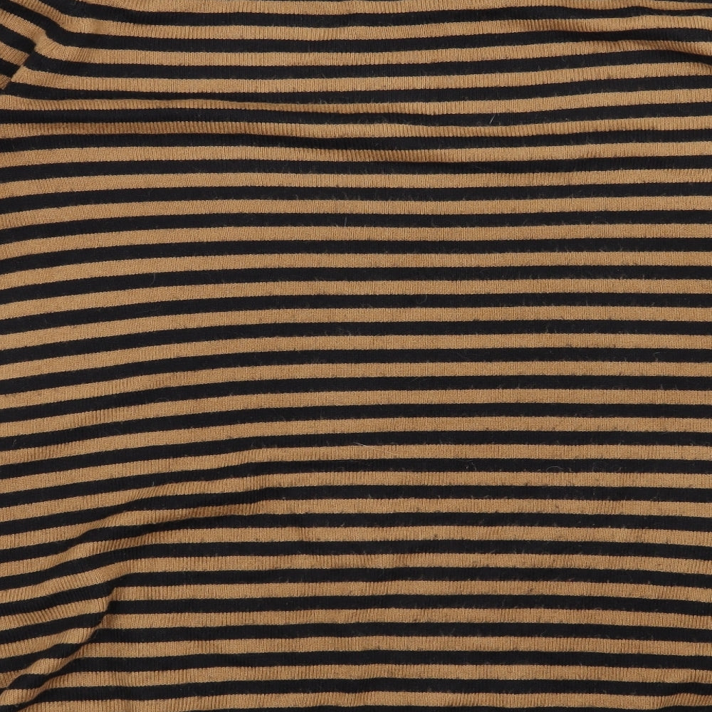 Papaya Womens Brown Striped  Pullover Jumper Size 12