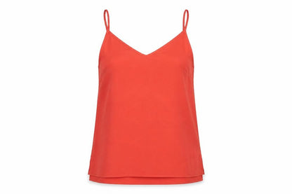 Front view of Peacocks women’s orange basic blouse, size UK 8
