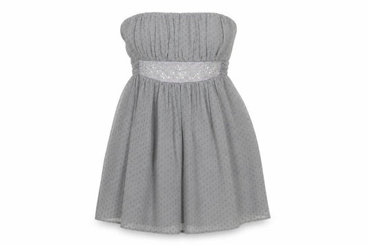 Miso Womens Grey Polka Dot  Fit & Flare  Size 10