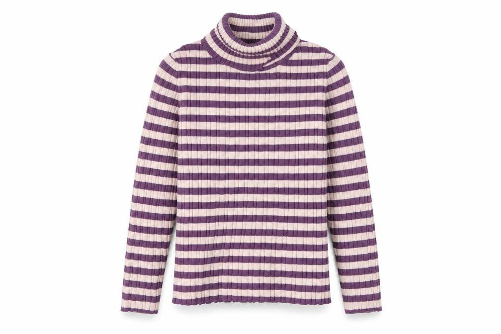 Nutmeg Girls Pink Striped Knit Pullover Jumper Size 7-8 Years