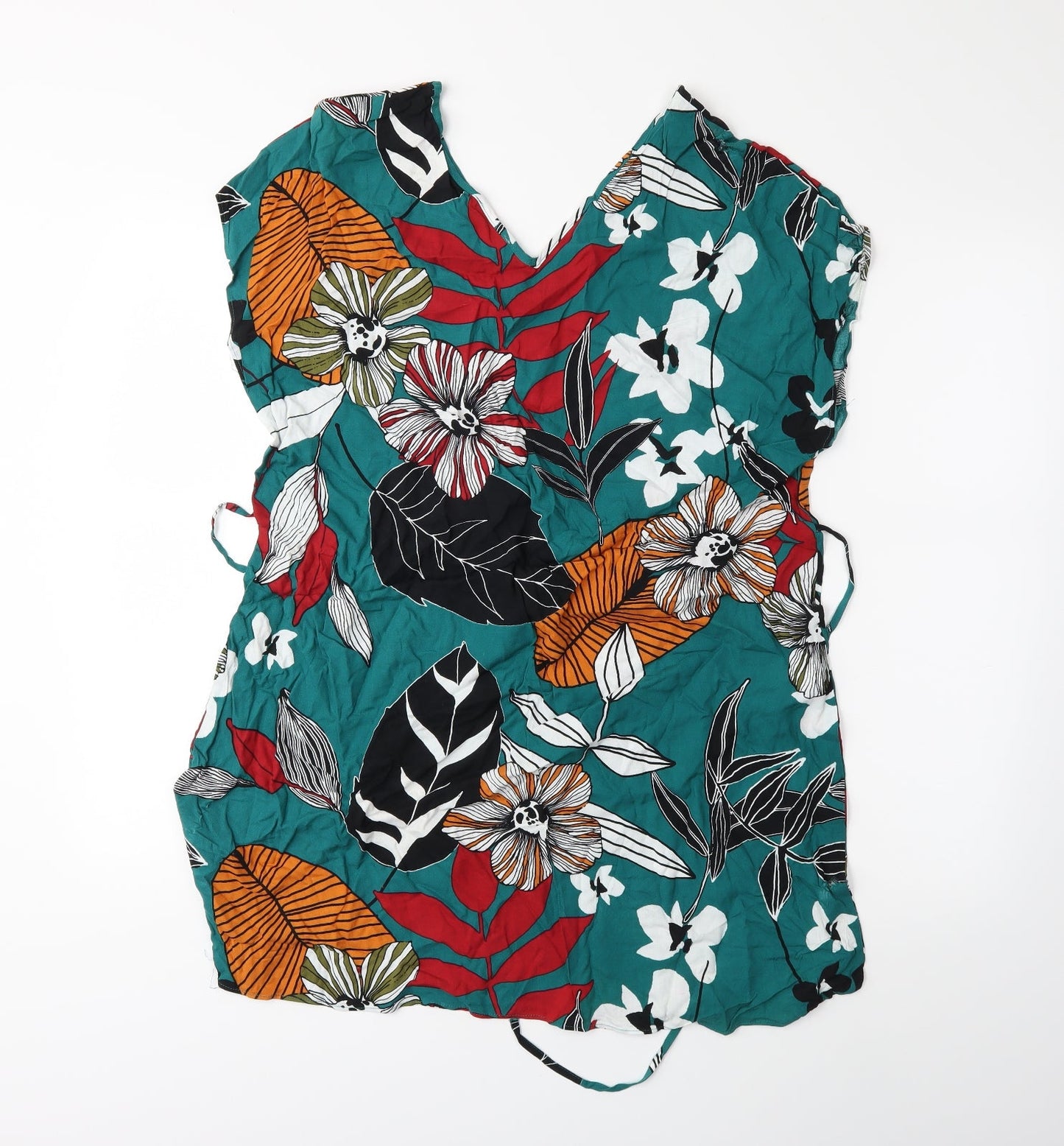 Papaya Womens Green Floral  Basic Tank Size 16