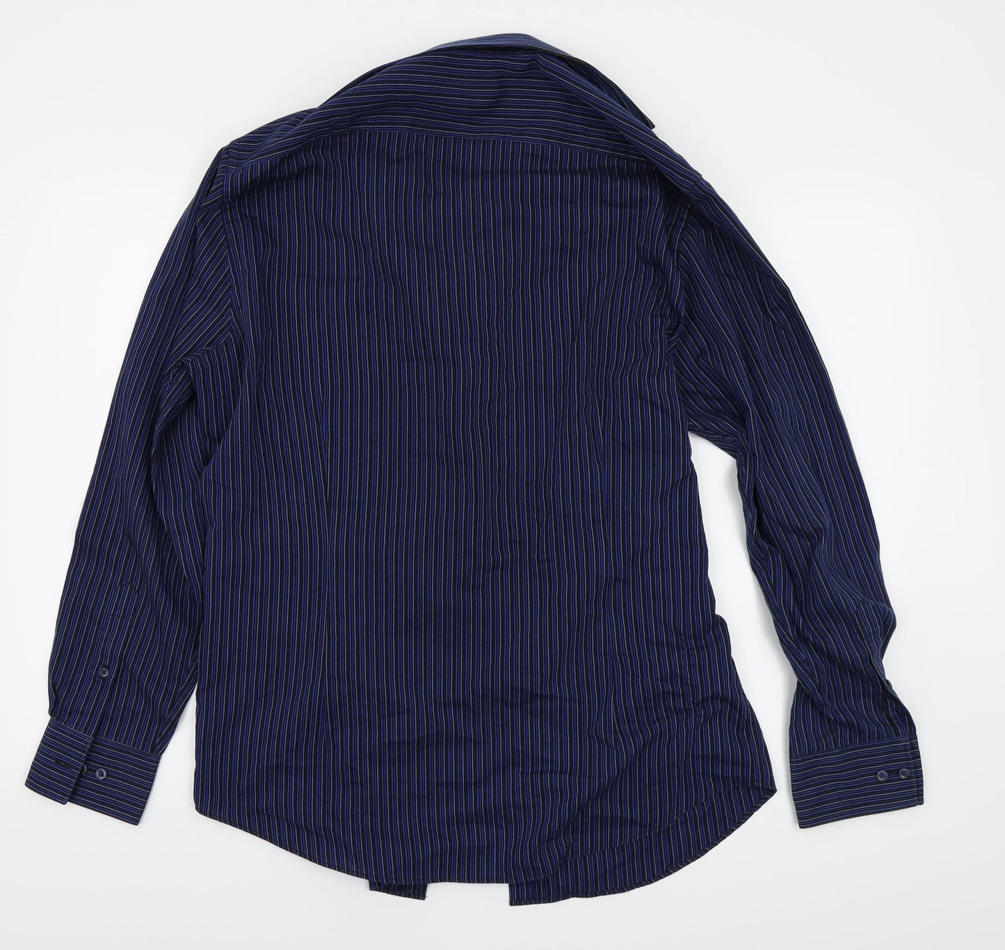 Debenhams Mens Blue Striped   Button-Up Size 16