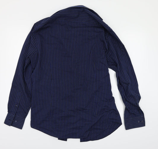 Debenhams Mens Blue Striped   Button-Up Size 16
