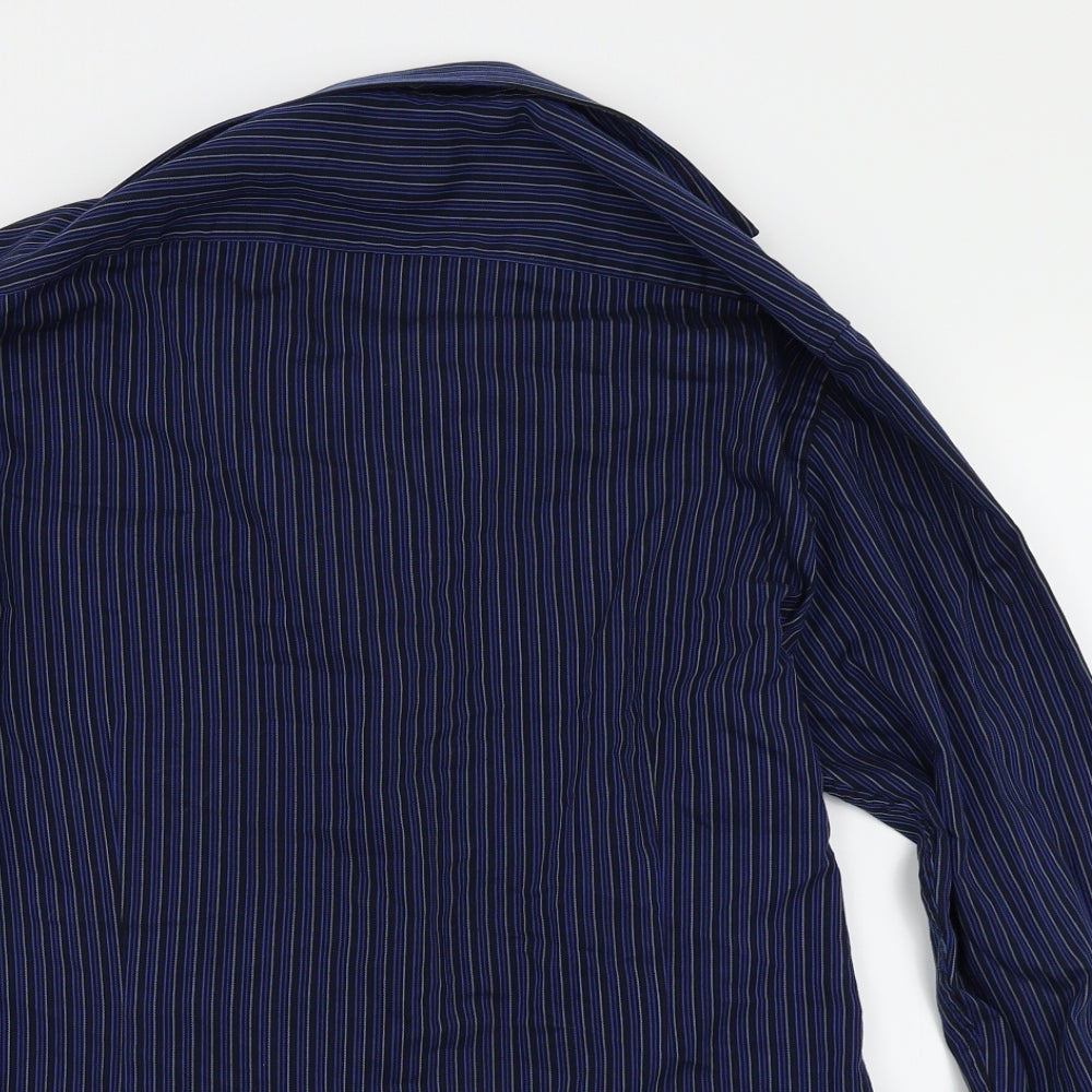 Debenhams Mens Blue Striped   Button-Up Size 16