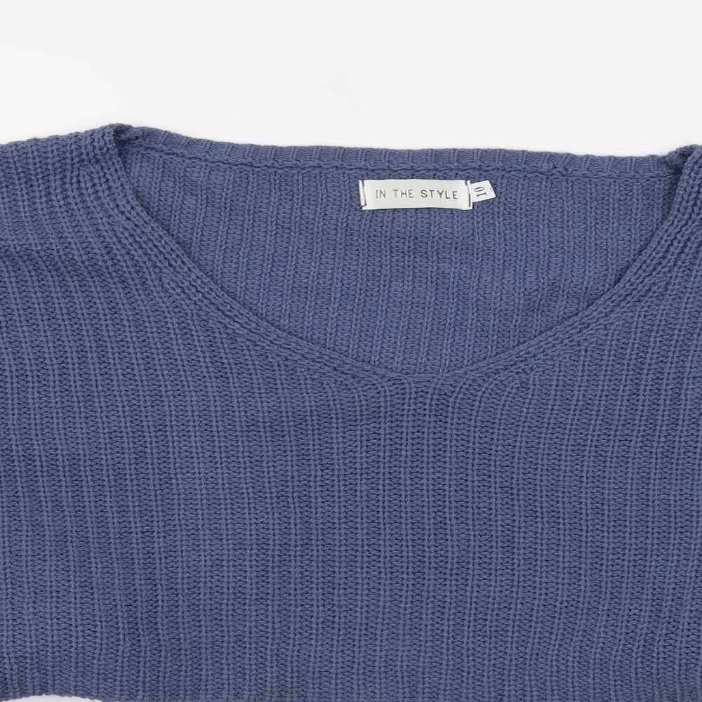 In the Style Womens Blue  Knit Pullover Jumper Size 10