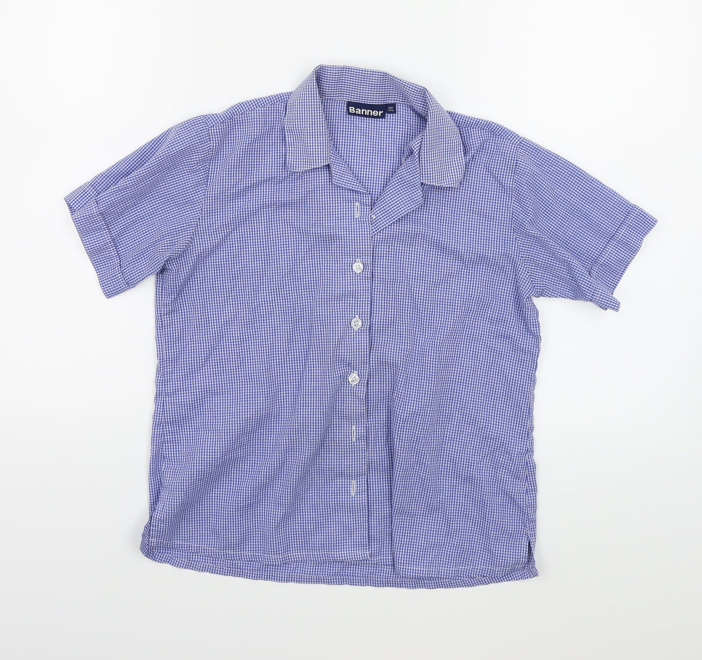 Banner Girls Black Check  Basic Button-Up Size 11-12 Years