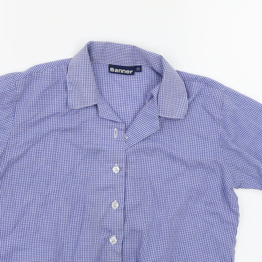 Banner Girls Black Check  Basic Button-Up Size 11-12 Years