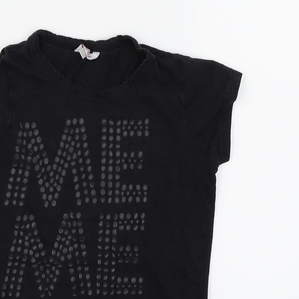 Miss E-vie Girls Black  Jersey Basic T-Shirt Size 9-10 Years
