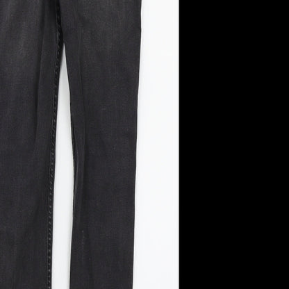 Brand and care label for Denim & Co. girls’ black denim skinny jeans, size 11-12, years