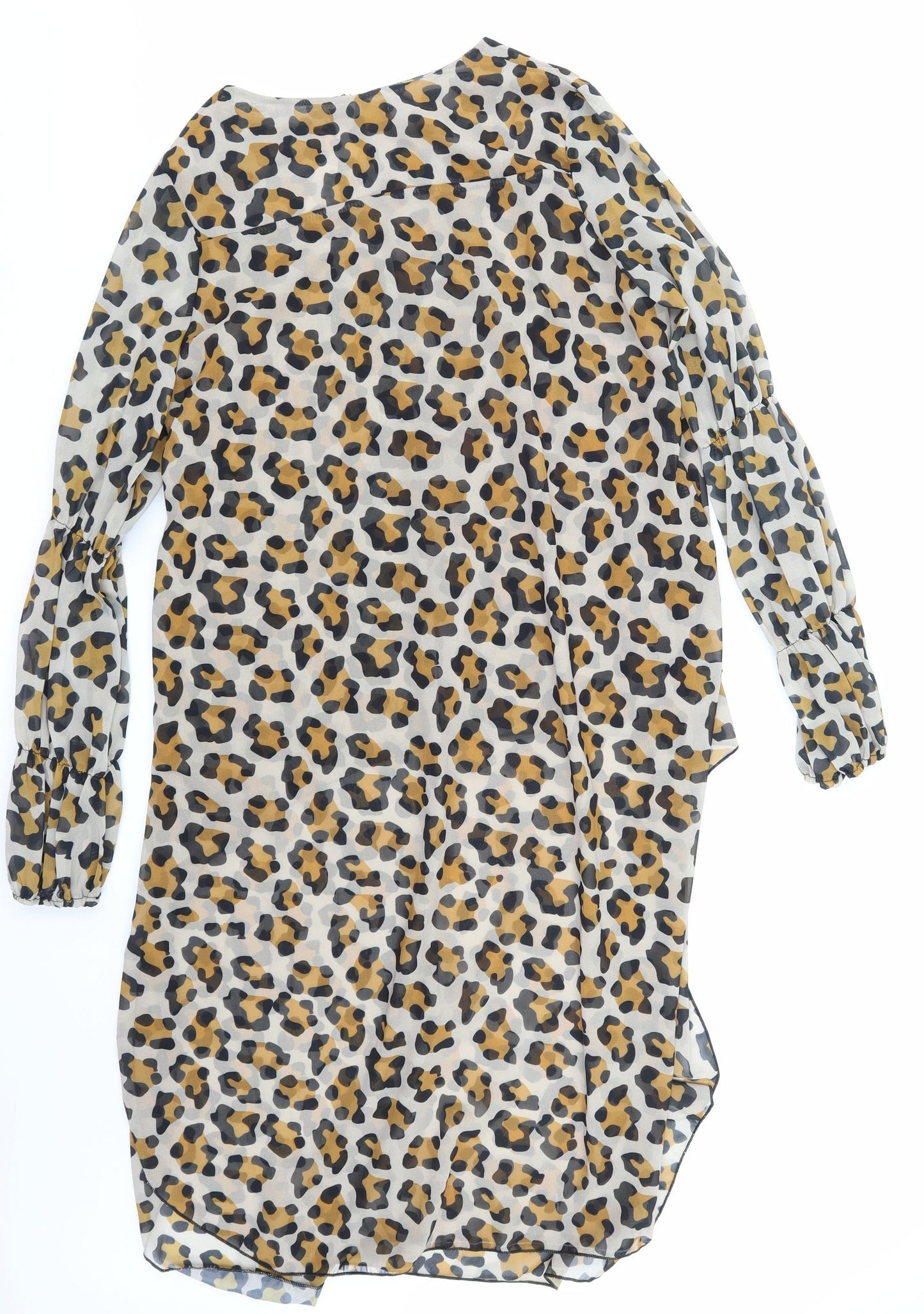 orderplus Womens Brown Animal Print  Basic Blouse Size XL