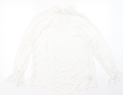 Additional front view of Dunnes women’s ivory basic t-shirt, size UK 8