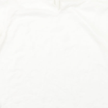 Brand and care label for Dunnes women’s ivory basic t-shirt, size UK 8