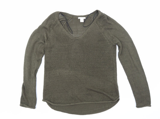 H&M Womens Green   Pullover Jumper One Size