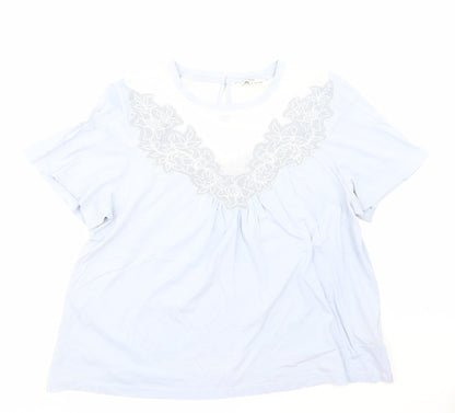 Front view of Next women’s blue basic t-shirt, size UK 14
