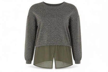 Front view of Oasis women’s gold basic blouse, size L