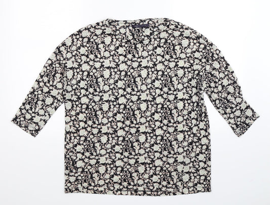 Marks and Spencer Womens Multicoloured Floral Knit Pullover Jumper Size 16