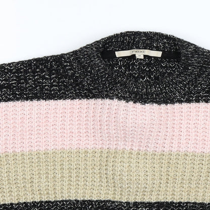 Close-up detail of Next women’s multicoloured knit jumper, size M, - oversized