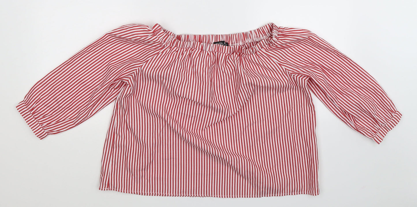 Select Womens Multicoloured Striped  Cropped Blouse Size 14