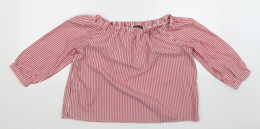 Select Womens Multicoloured Striped  Cropped Blouse Size 14