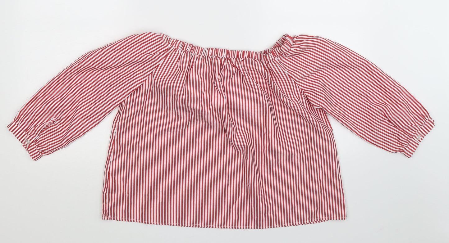 Select Womens Multicoloured Striped  Cropped Blouse Size 14