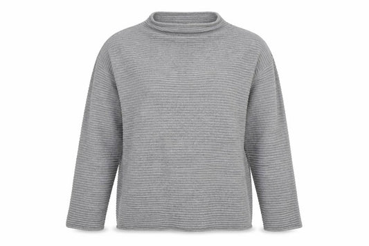 Front view of H&M women’s grey knit jumper, size M