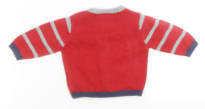 Back view of mamas & papas Red Basic Jacket Jacket Size Newborn