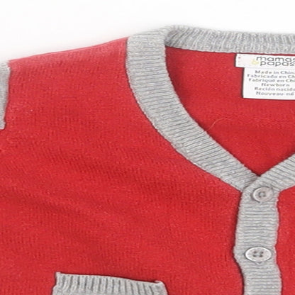 Close-up detail of mamas & papas Red Basic Jacket Jacket Size Newborn