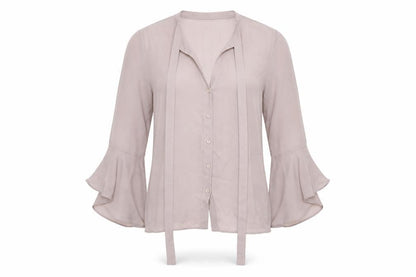 Front view of Atmosphere women’s pink basic blouse, size UK 8