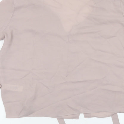 Brand and care label for Atmosphere women’s pink basic blouse, size UK 8