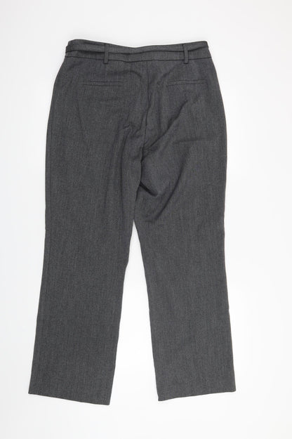 Back view of Debenhams women’s grey trousers, size UK 14, 28-inch leg