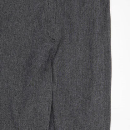 Close-up detail of Debenhams women’s grey trousers, size UK 14, 28-inch leg