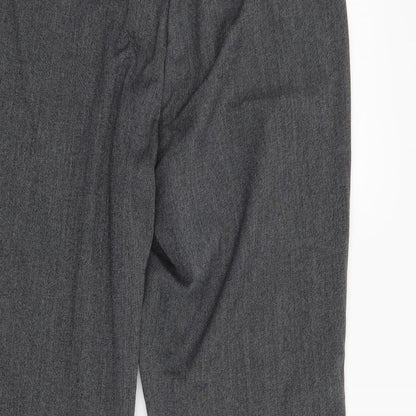 Brand and care label for Debenhams women’s grey trousers, size UK 14, 28-inch leg