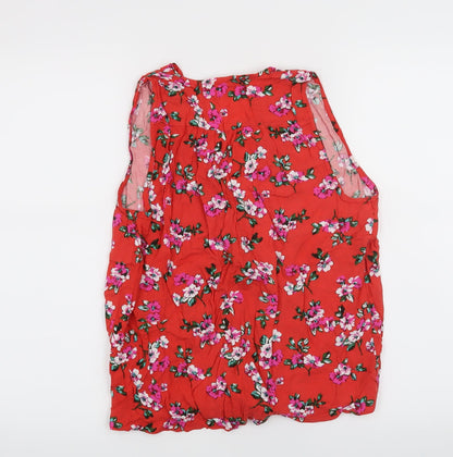 Back view of Atmosphere women’s red floral basic blouse, size UK 12