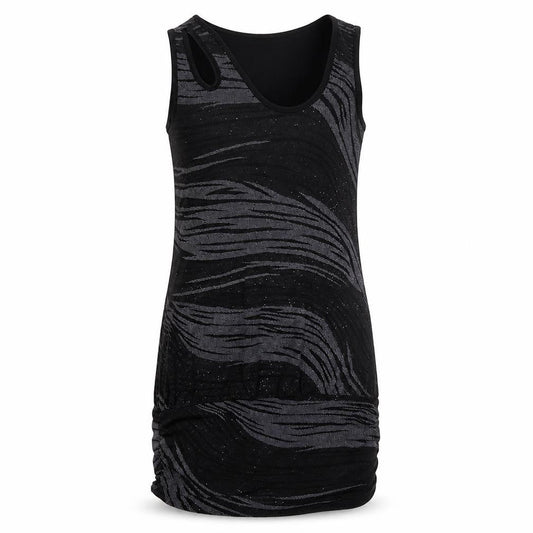 Dorothy Perkins Womens Grey Striped  Tunic T-Shirt Size 8