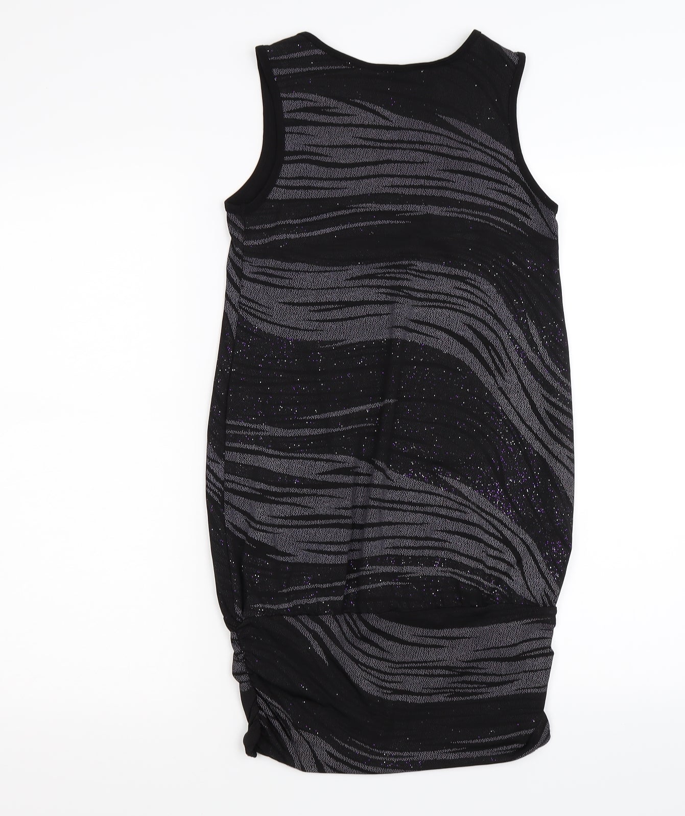 Dorothy Perkins Womens Grey Striped  Tunic T-Shirt Size 8