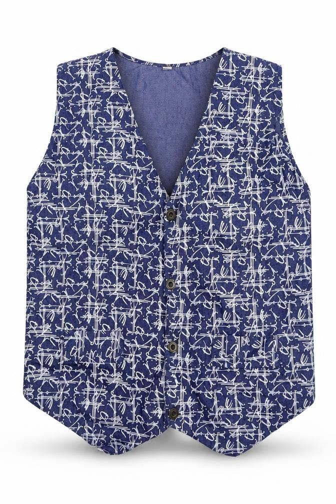 Bonobo Boys Blue Floral Denim Vest Jumper Size 2XL  - waistcoat